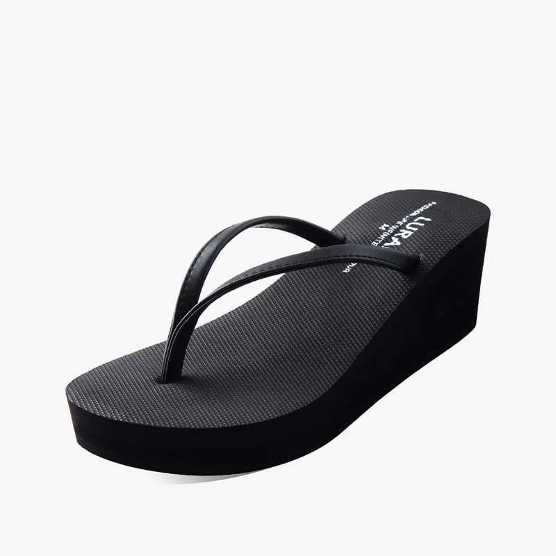 Women's Summer Beach Wedges Flip-Flops Lightweight Clip Toe Platform Sandals Woman High Heeled Outdoor Slides Orthopedic Shoes