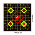 25Pcs 10in Square Shooting Practice Splatter Target Stickers Shooting Target Training Supplies Stickers Fluorescent Color Labels (Can Be Used for Shooting Practice)