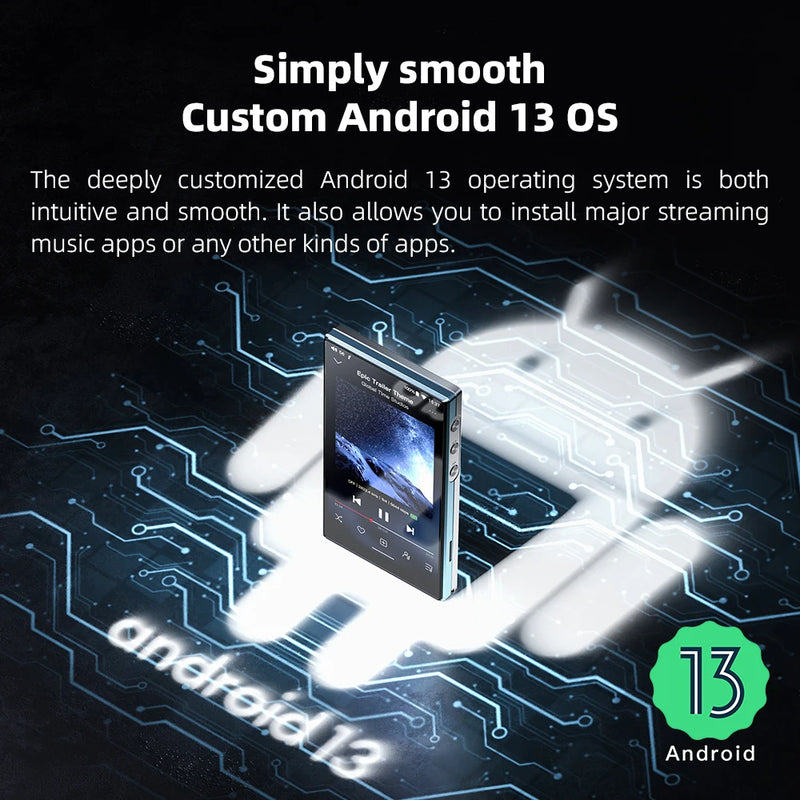 FiiO JM21(3+32GB) Android 13 Hi-Res Music Player MP3 with Snapdragon 680, Bluetooth WiFi USB DAC 12.5H Playtime