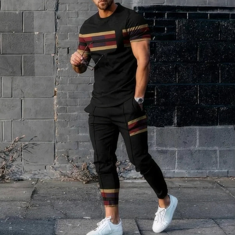 New men's basketball sports suit jogging set 3D printed Qeen summer retro casual short sleeved T - View 5 | SAMAG