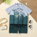 Children's Buoyancy Swimsuit Cartoon Print Swimwear Kid One-Piece Floating Rash Guards Bathing Clothes Boys Girls Swimming Suits