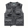 Men's Vest Summer Casual Photography Fishing Multi-Pocket Vest Outdoor Leisure Mountain Climbing Sleeveless V-Neck Custom Logo