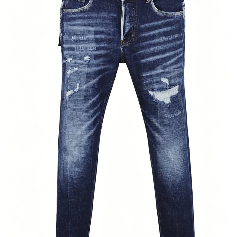 6057 Four Seasons New Men's Wear Washed Ripped Patch | SAMAG