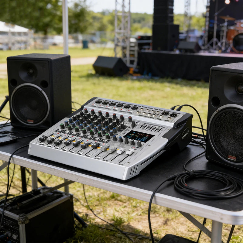 Professional 8/12/16-channel DJ audio mixer 7EQ 99DSP +48V stage meeting Bluetooth USB flash drive MP3 effect Sound mixer