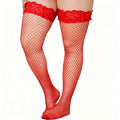 Plus Size Transparent Black Lace Silicone Non-Slip Mesh Stockings Sexy Fishnet Stocking Thigh High Tights Long Socks for Women