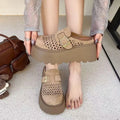 2026 Women's Fashion Chunky Platform Mules Slip-On Breathable Summer Shoes Casual Comfort Slides