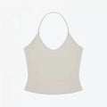 ANK Air Summer Top with Solid Color, Black and White Powder, Wide Shoulder Strap, I-Shaped Tank Top, Women's Sports, Daily Wear