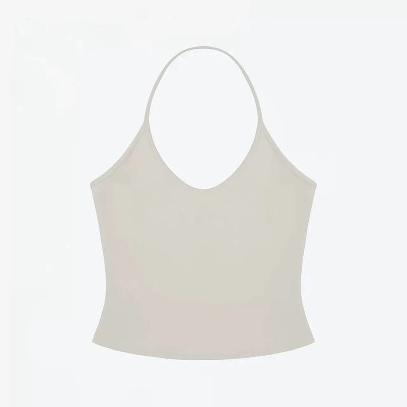 ANK Air Summer Top with Solid Color, Black and White Powder, Wide Shoulder Strap, I-Shaped Tank Top, Women's Sports, Daily Wear