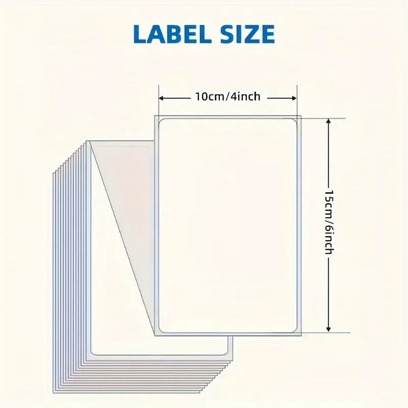 500/1000 Sheets 4''x6'' White Thermal Label Paper for Thermal Label Printers Logistics Shipping Labels 100x150mm