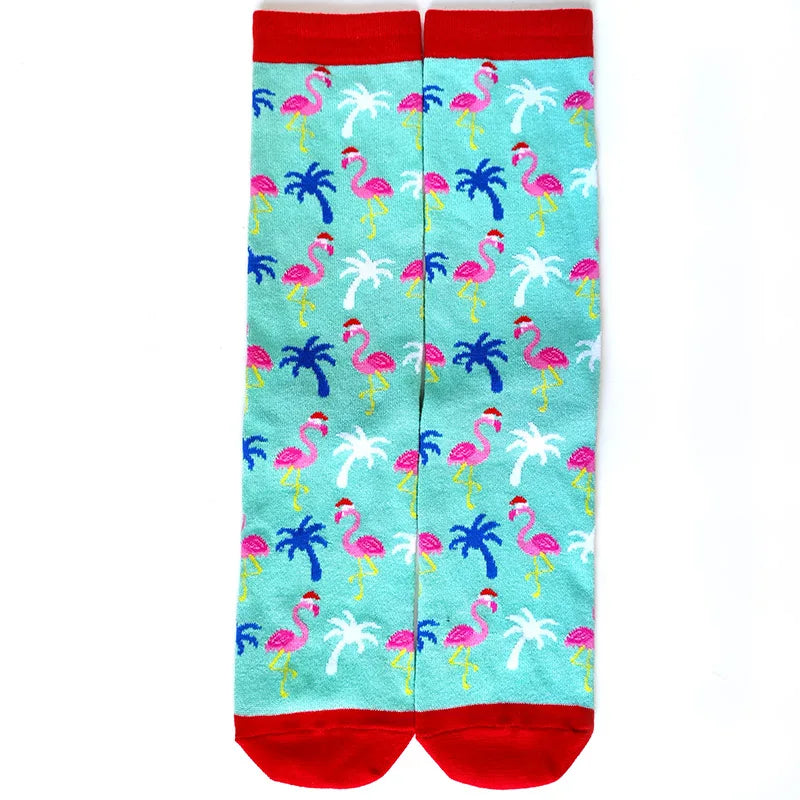 2025 New Men Christmas Socks New Year Funny Snowflake Beer Santa Claus Elk Snow Cotton Happy Socks Men Cartoon Women Sokken