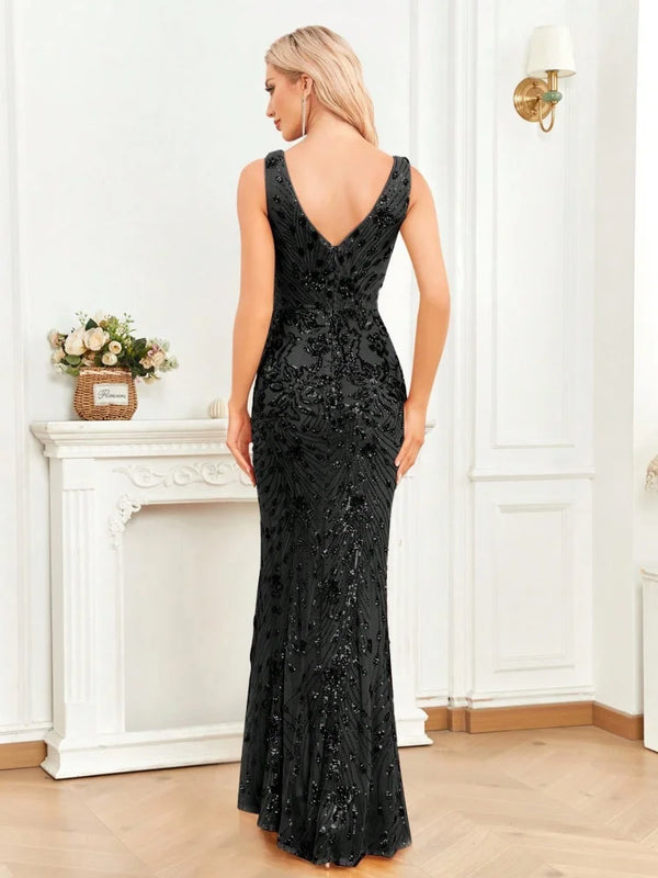 Elegant Slit Evening Dress Women Long Mermaid Formal | SAMAG