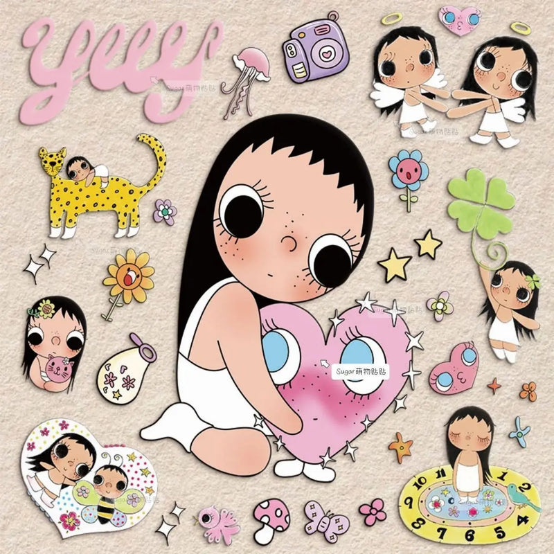 YuY Stickers INS-style Sticker Journal Sticker Cute Girl Stickers Cartoon Figure Laptop Phone Case Decal наклейки