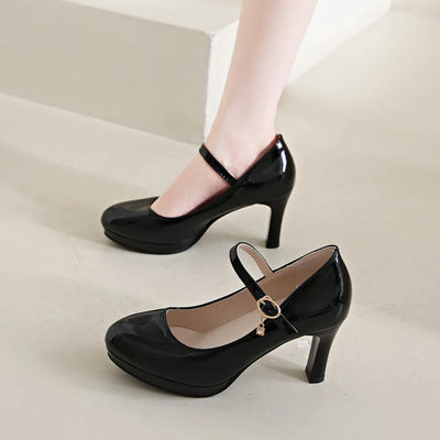 Women's Black High Heels Spring Casual Shoes Solid Color | SAMAG