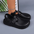 Women Designer Shoes Platform Heels Adjustable Buckle Waterproof Lightweight Chef Shoes Black Mule Clogs Casual Comfortable