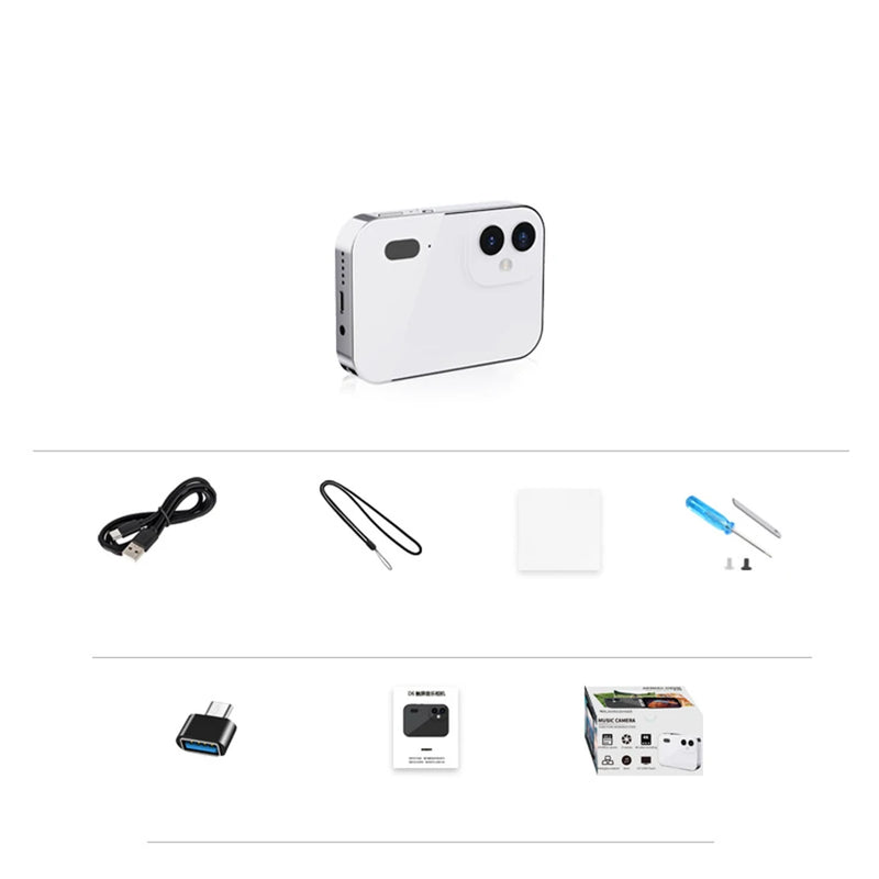 4K CCD Digital Camera 64MP Digital Flash Video Camera with Touch Screen 16X Digital Zoom IR Night Vision Camera Black