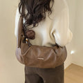 New Vintage Simple Hobo Bag Women Crossbody Large Capacity Foldable Shoulder Bag Comfortable and Texture Versatile Storage Bags