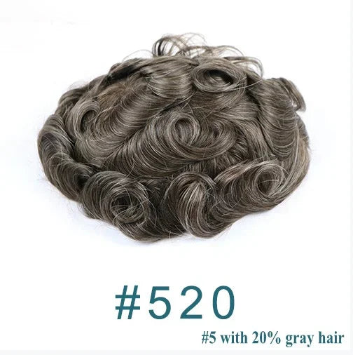 Super Ultra Thin Skin 0.02mm 80-100%Density Men Toupee Brown Black 210# Human Hair System Undetectable Natural Hairline Prosthes