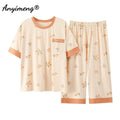 Plus Size Women's Capri Pants Pajamas Sets Polka Dot | SAMAG