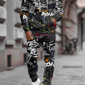 The new men's hoodie set for Spring and Autumn features a casual fashionable and comfortable 3D graffiti - View 7 | SAMAG