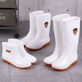 Men White Rain Boots Knee High Mid Calf Rubber Waterproof Winter Warm Outdoor Garden Fishing Work Shoes