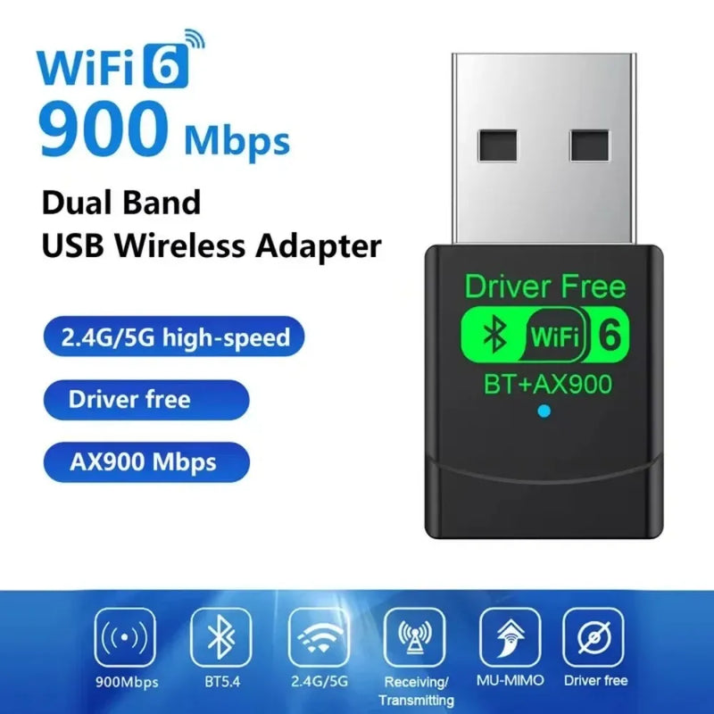 KEBIDUMEI AX900 USB WiFi 6 Bluetooth 5.4 Adapter 2in1 Dongle Dual Band 2.4G & 5GHz Network Wireless Wlan - Visuel 6 | SAMAG