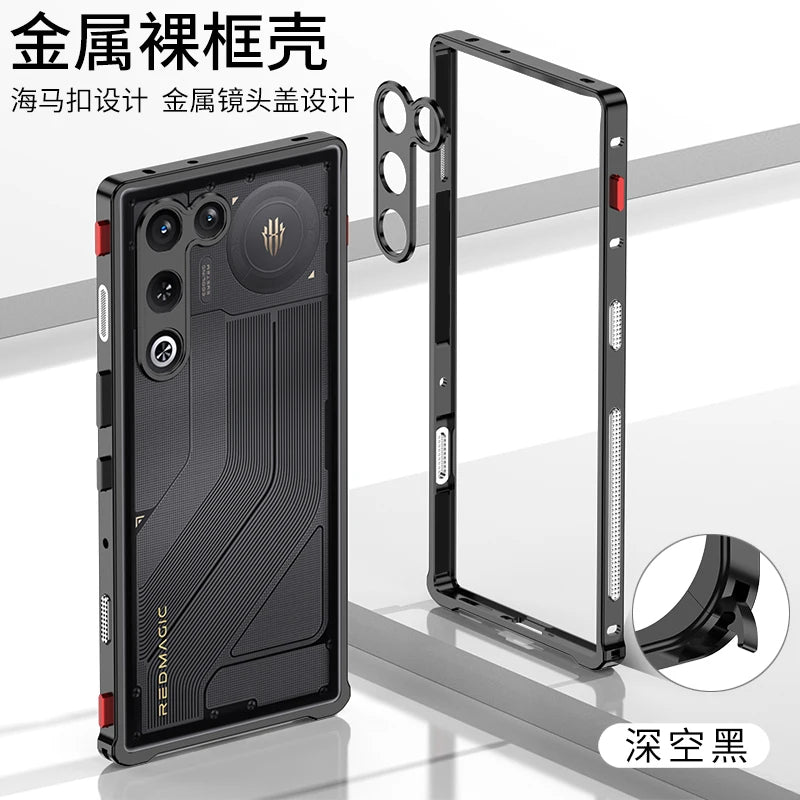 Case For ZTE Redmagic 11 Air Luxury Metal Bezel Ultra-Thin Anti-slip Thermal Cover For Redmagic11 Air Shockproof Bumper Funda