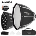 Ambitful 22CM 30CM Octagonal Softbox Mini Bowens Mount Quick Release Honeycomb Grid Softbox for Godox Yongnuo Ulanzi Nanlite