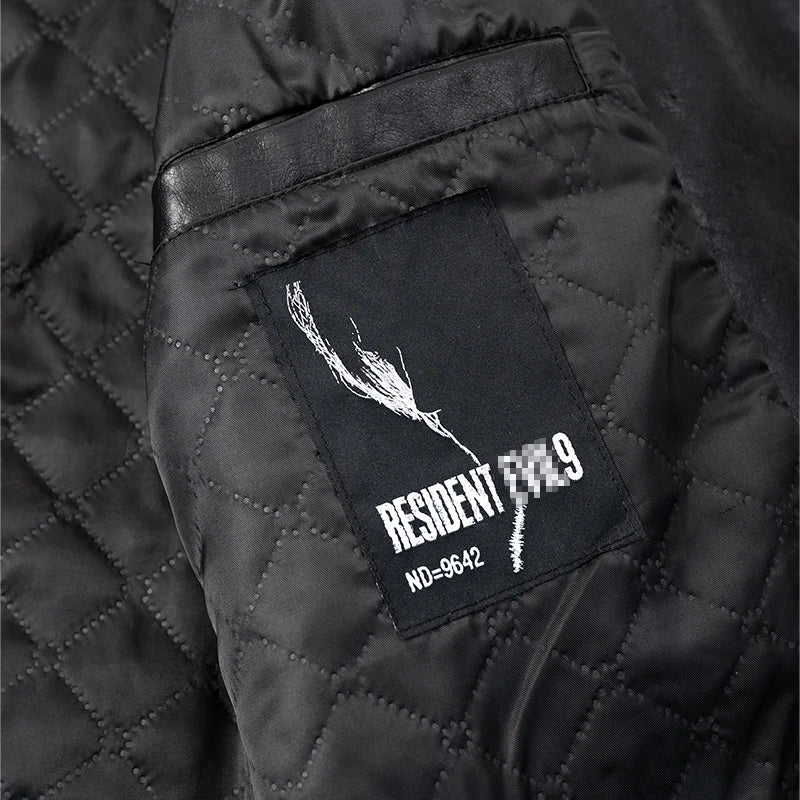 Game Biohazard Resident 9 Requiem Leon Scott Kennedy Cosplay Costumes Black Faux Leather Jacket With Faux Fur Collar For Man