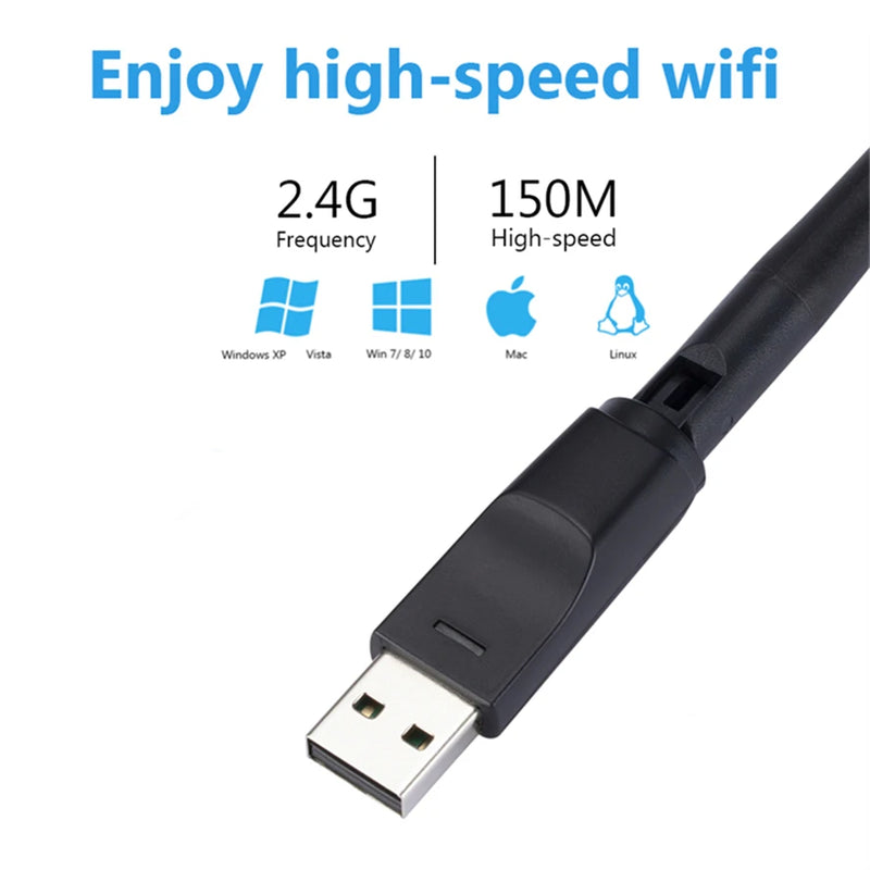 150Mbps MT7601 Wireless Network Card Mini USB WiFi Adapter LAN Wi - Fi Receiver Dongle Antenna 802.11 - Visuel 3 | SAMAG