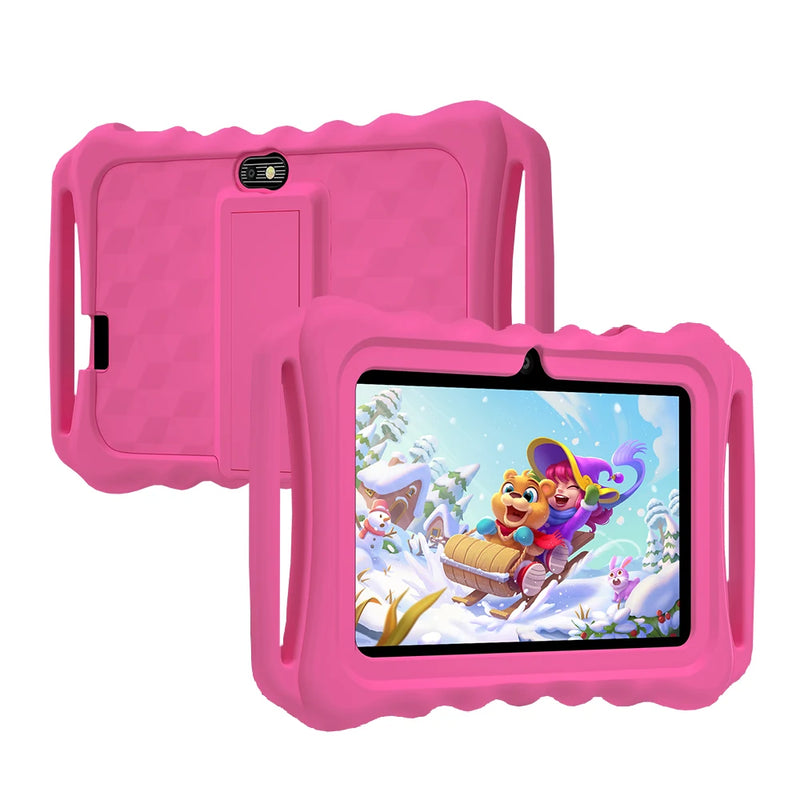 Android 13 Kids Tablet 7-inch,4-core CPU, 2.4G WiFi,2.0MP+5.0MP dual cameras 4GB RAM+64GB ROM,4000mAh Battery,