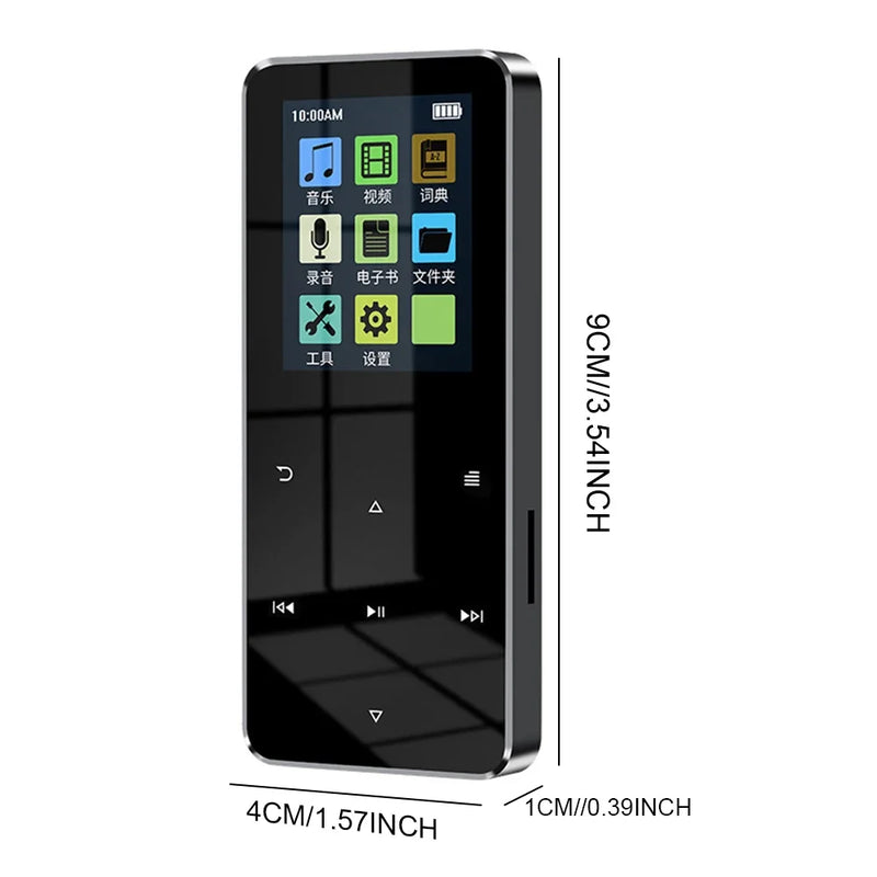 New 1.8 Inch Metal Touch MP3 MP4 Music Player Bluetooth-compatible 5.0 Fm Radio Video Play 8/32/64GB E-book Hifi Player Walkman