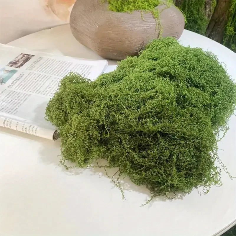 Green Fake Moss DIY Crafts Grass Artificial Moss Faux Preserved Moss Green Plant Home Room Garden Decor Landscape Fake Grass