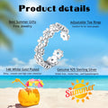Fansilver S925 Sterling Silver Toe Rings for Women Adjustable White Gold Plated Flower Cz Snake Twist Opal - Visuel 2 | SAMAG