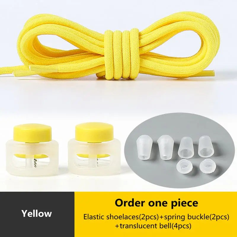 Spring Lock Shoelaces No Tie Shoe Laces Sneakers Round Elastic Shoelace Kid Adult Quick Without Ties Shoestrings Rubber Bands