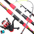 Sougayilang Telescopic Fishing Rod Reel Set 1.8m Fiberglass Spinning Rod and 5.2:1Gear Ratio Reel for Saltwater Freshwater Pesca