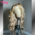 Dark Root Honey Blonde 13x4 13x6 Transparent Lace Front Human Hair Wig Pre Plucked 36Inch Body Wave Lace Frontal Wig 200 Density