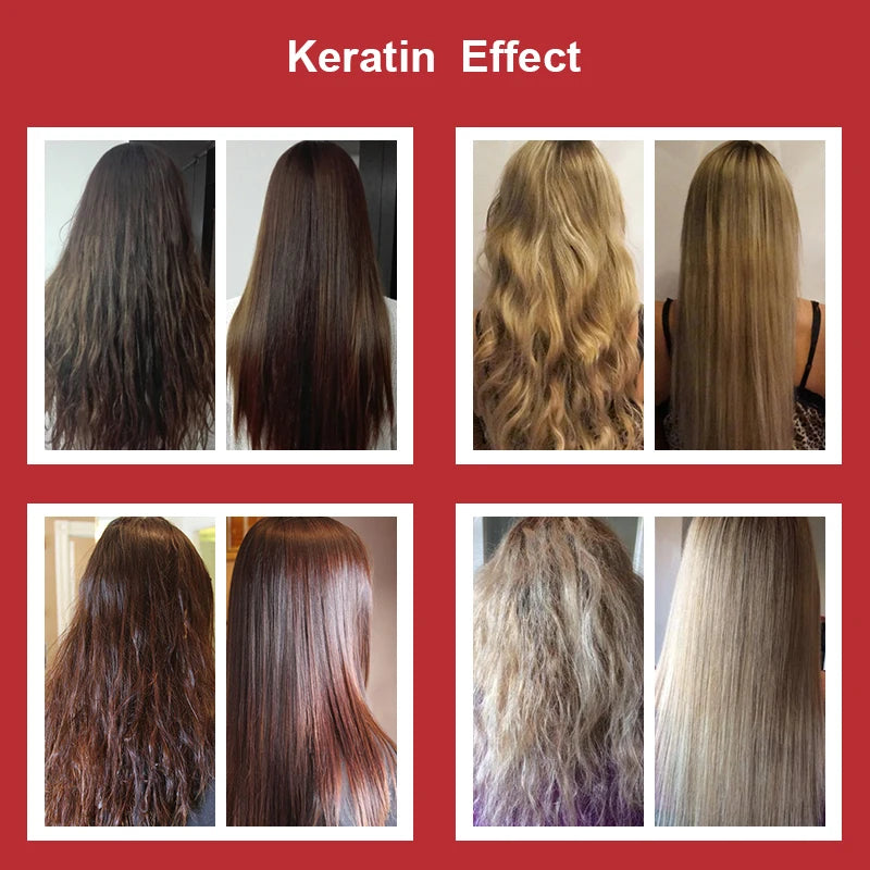 PURC Brazilian Keratin Hair Treatment Formalin Professional Straightening Smoothing Curly Hair Frizz Dry Repair Cream Hair Care