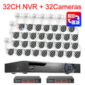 Techage H.265 8MP 36CH Dual Lens POE Camera Kit Humanoid Auto Traking Smart AI 8X Zoom PTZ POE Survillance Kit E-mail Alert P2P