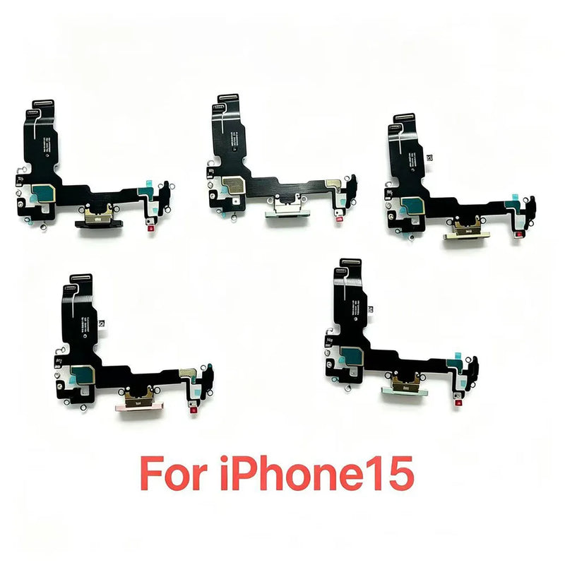 Original USB Charging Port Flex Cable with Microphone for iPhone 15 15plus 15pro 15 pro max Charger Dock Connector Repair Parts