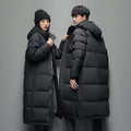 2026 New Men's Down Jackets Fashion Slim Warm Long Cotton-padded Jackets Korean Style Hooded Couple Coats Winter Leisure Parkas
