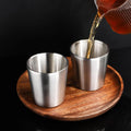 Stainless Steel Cups 10oz 6oz Camping Mugs 4pcs Reusable Premium Metal Cup Double Wall Drinking Tumbler for BBQ Home Drink Tools