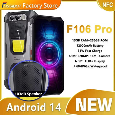 FOSSIBOT F106 PRO MTK G85 4G Android 14 15GB(8+7GB | SAMAG