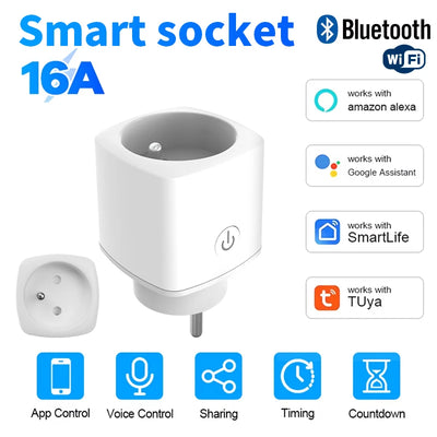 HIMOJO Tuya WIFI + Bluetooth Smart Socket FR Plug Life | SAMAG