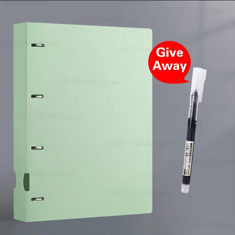 A4 File Folders Display Book 4 Hole Binder Folders Morandi Color Waterproof Document Ring Binder Folder Office School Supplies