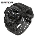 SANDA Men Quartz Watches G Style Military Sports LED Digital Outdoor Waterproof Dual Display Wristwatch - Visuel 9 | SAMAG