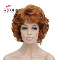 StrongBeauty Short Wig Soft Tousled Curls Blonde Highlights Full Synthetic Wigs COLOUR CHOICES