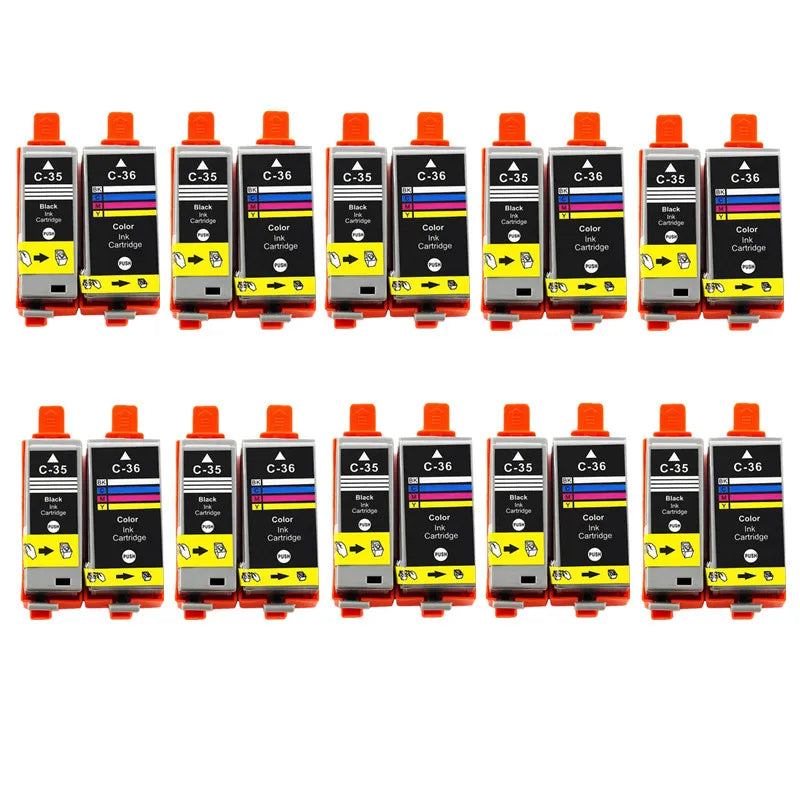 10 Black Compatible Ink Cartridge PGI-35 PGI35 CLI-36 CLI36 35 36 for Canon PIXMA IP100 IP110 IP100B TR150 Printer