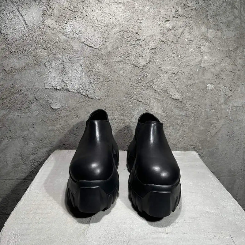 Men's Casual Shoes Oxford Genuine Leather Women Luxury High Street Autumn Flats Black Platform Loafers Designer Man Sneakers