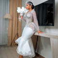 Customized African Long Sleeve Bride Dress Lace Beaded - View 4 | SAMAG