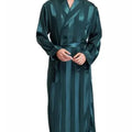 Men Bath Robe Satin Print Gold Kimono Bathrobe Silk Long Dressing Gown Plus Size Sleepwear Geometric Lounge Nightgown XL 4XL 5XL
